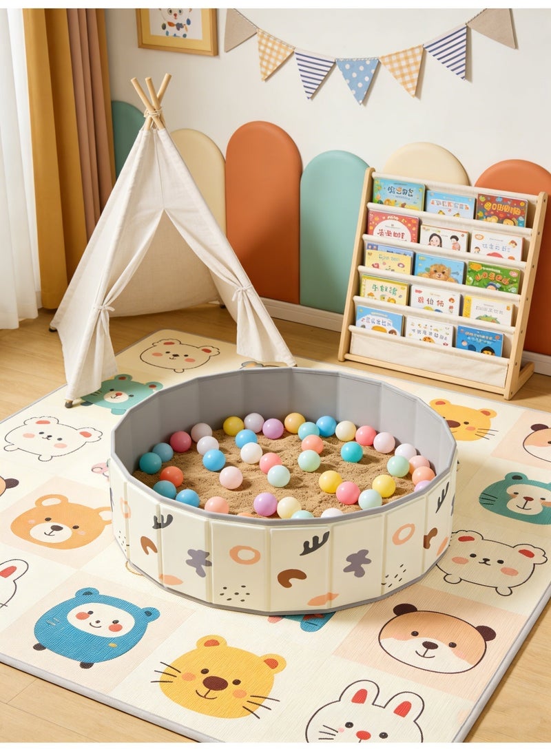 EXCLIFE Children's sandpit toy, indoor round sandpit enclosure for children, foldable sandpit toy for families (120CM) - Image 1